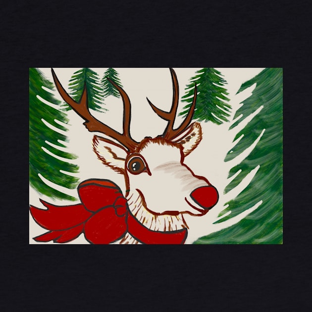 Red nosed reindeer in the woods by MJDiesl